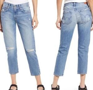 Edwin Womens Kali Ankle Straight Leg Jeans - Quest Light Wash - Size 26 - $218